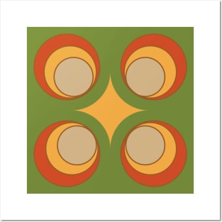 Groovy Circular Retro Pattern Design #2 Posters and Art